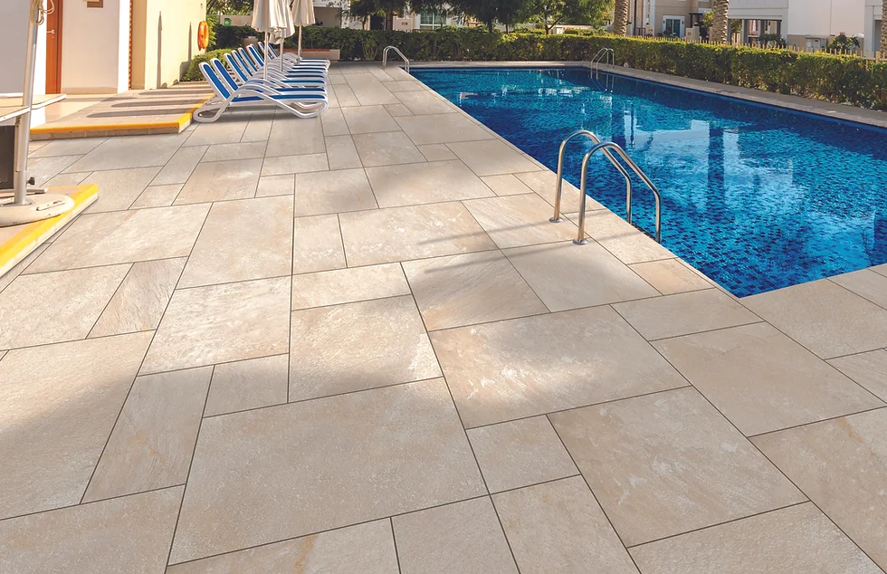 Poolside with Porcelain Pavers